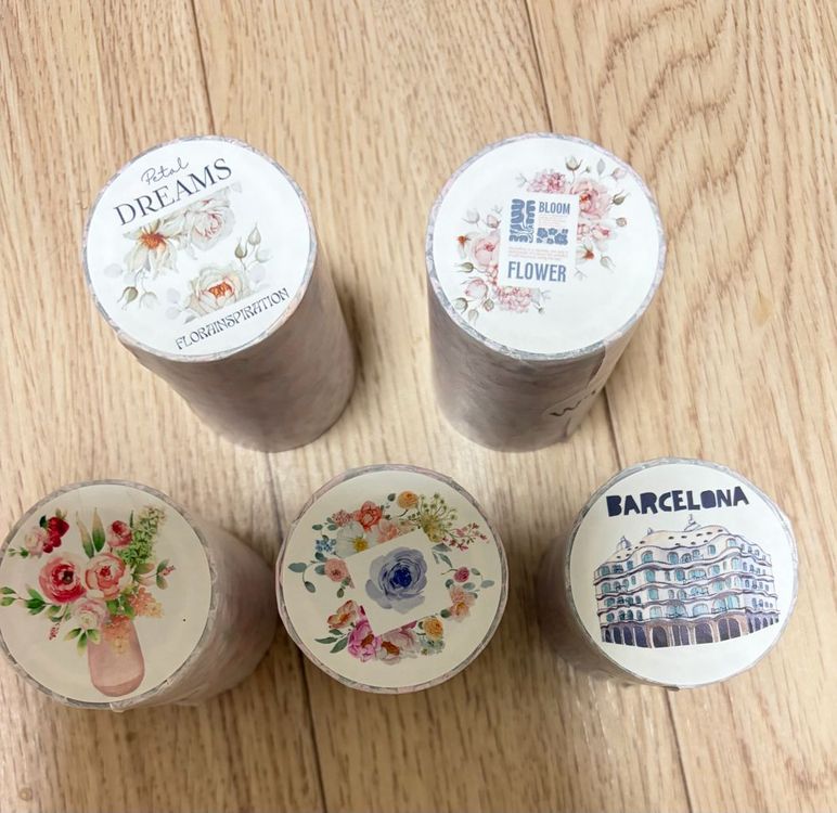 washi tape.워시테이프.다꾸수입마테.5개. 포장 뜯지않은 새제품. 이미지