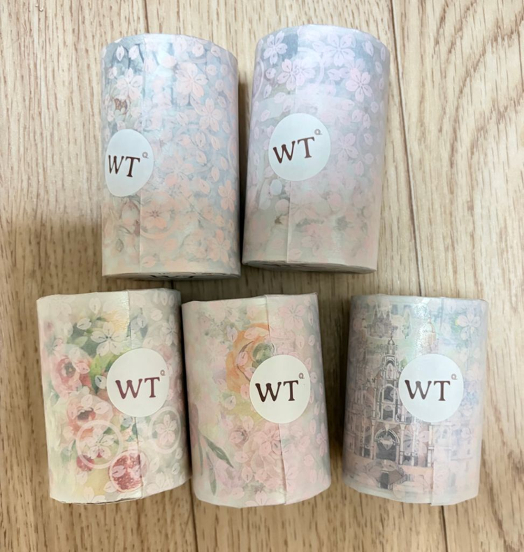 washi tape.워시테이프.다꾸수입마테.5개. 포장 뜯지않은 새제품. 이미지