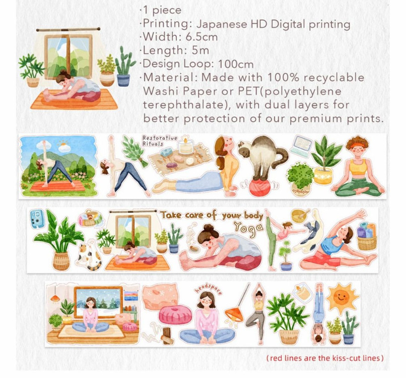the washi tape.다꾸수입마테. 다꾸스티커. 7개.포장뜯지않은새제품 이미지