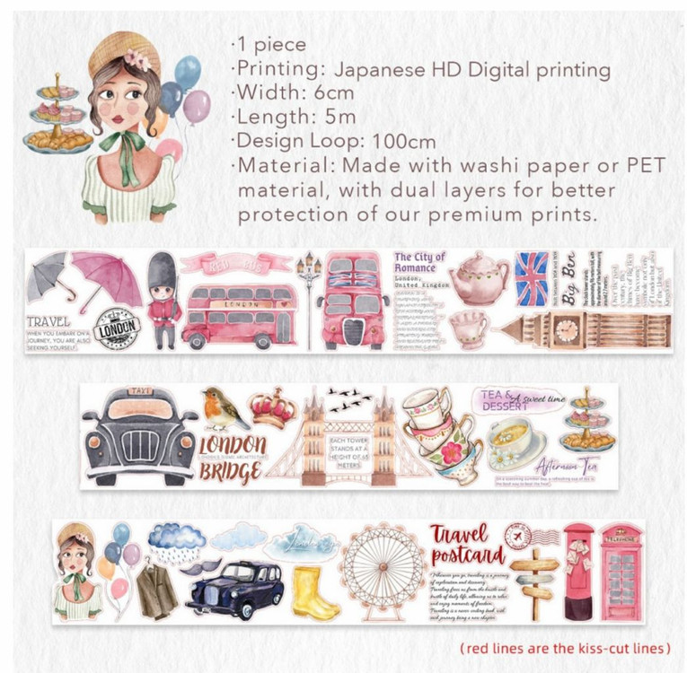 the washi tape.다꾸수입마테. 다꾸스티커. 7개.포장뜯지않은새제품 이미지