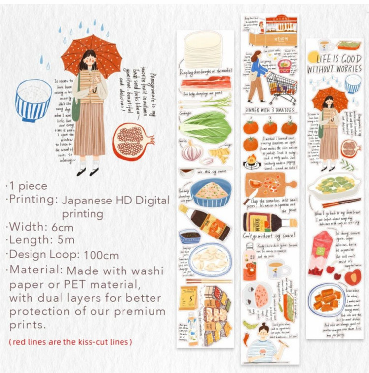 the washi tape.다꾸수입마테. 다꾸스티커. 7개.포장뜯지않은새제품 이미지