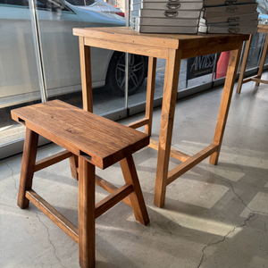 매장정리) 느릅나무 고목재 테이블 스툴 식탁 인테리어 이미지