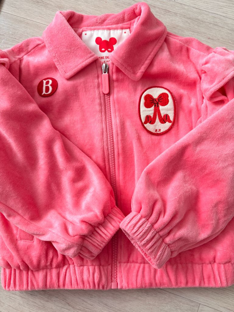 베베드피노 핑크 리본 벨로아 자켓 110 새상품 이미지