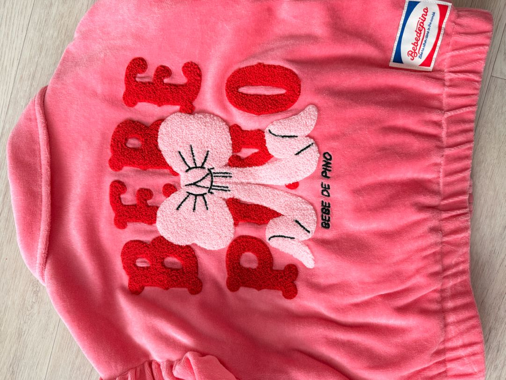 베베드피노 핑크 리본 벨로아 자켓 110 새상품 이미지