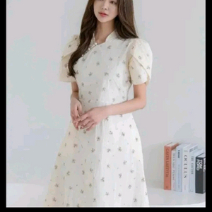 새상품)라지 여성스런 생활한복 바스락 롱원피스 이미지