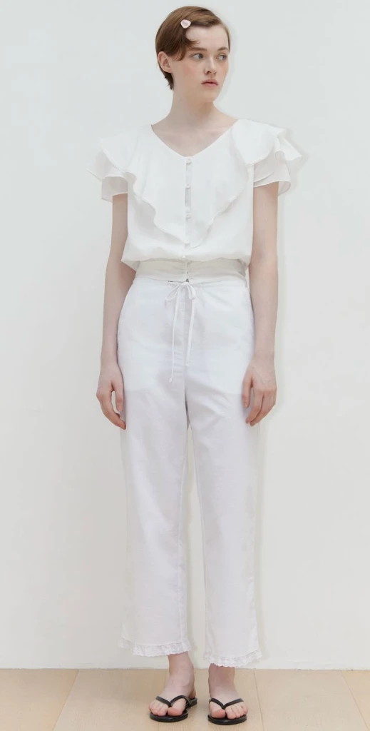 시눈 Lace String Pants (White) 이미지