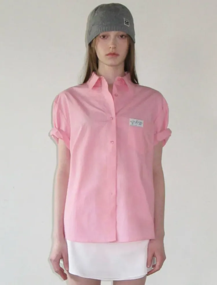 시눈 Half Sleeve Cotton Shirt (Pink) 이미지