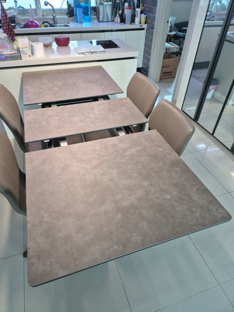 확장형(4인용->6인용) 고급 세라믹 식탁 판매해요! (의자포함) 이미지