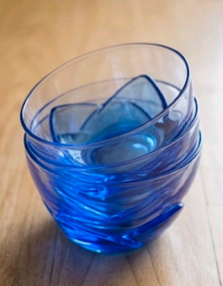 블루 빙수, 음료 유리잔 세트 이미지