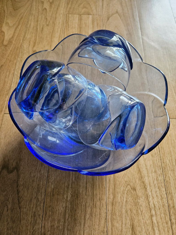 블루 빙수, 음료 유리잔 세트 이미지