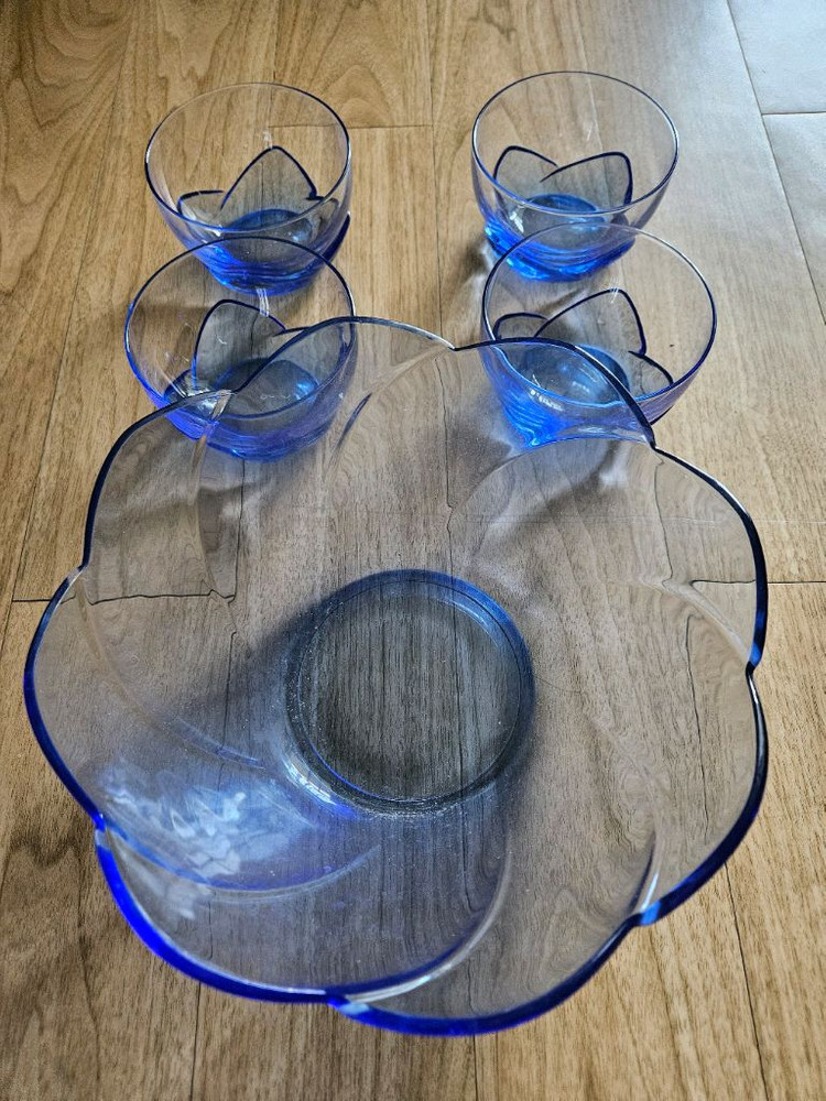 블루 빙수, 음료 유리잔 세트 이미지