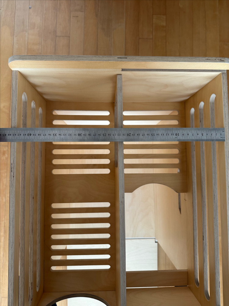 가또블랑코 원목 복층 화장실 고양이 배변 사막화 방지, 스크래쳐, 높이 조절 식탁 이미지