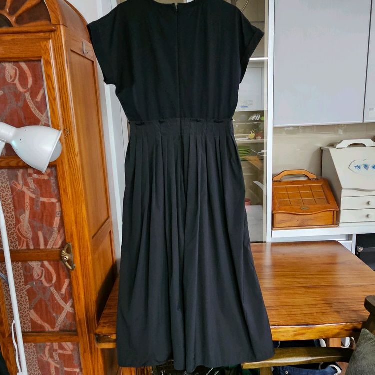 77/택 새상품 모한 여성 롱 블랙 반팔 원피스 이미지