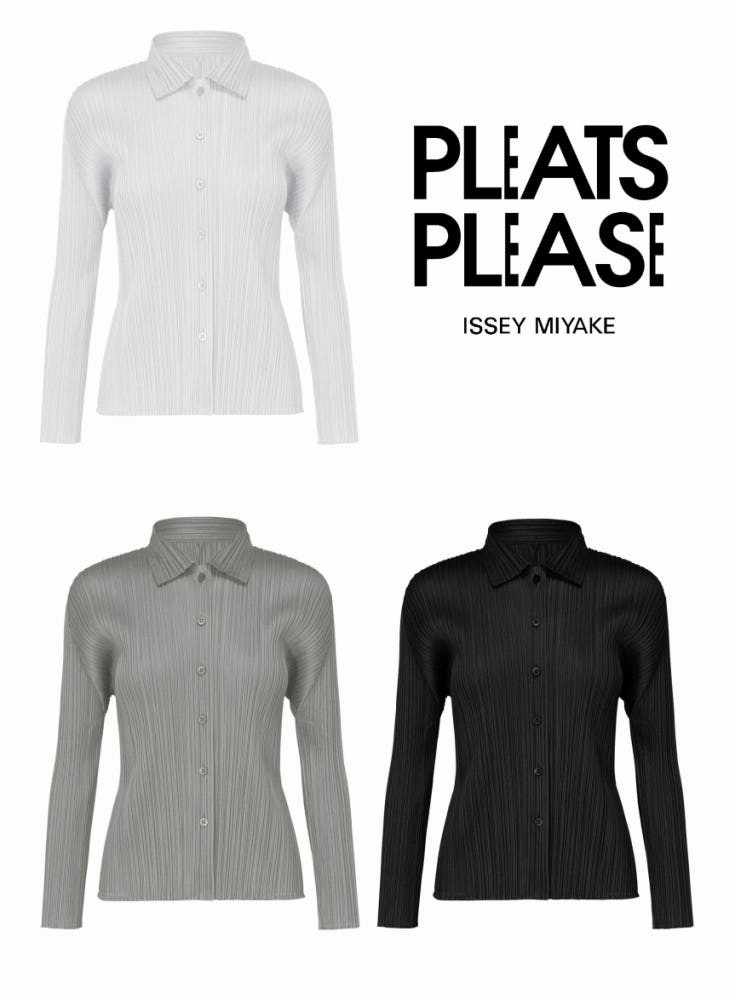 (새상품) 플리츠플리즈 베이직셔츠탑 그레이 3사이즈 팝니다. 이미지