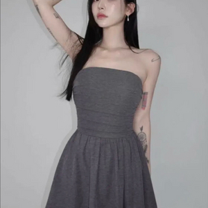 (새상품) 페일제이드 튜브 탑 드레스 원피스 챠콜 차콜 이미지