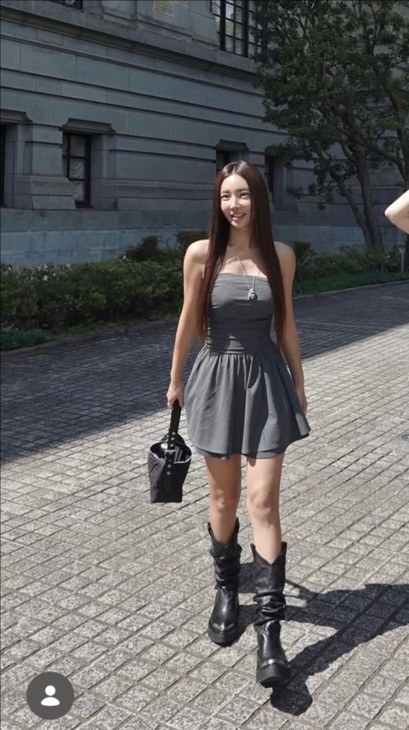 (새상품) 페일제이드 튜브 탑 드레스 원피스 챠콜 차콜 이미지