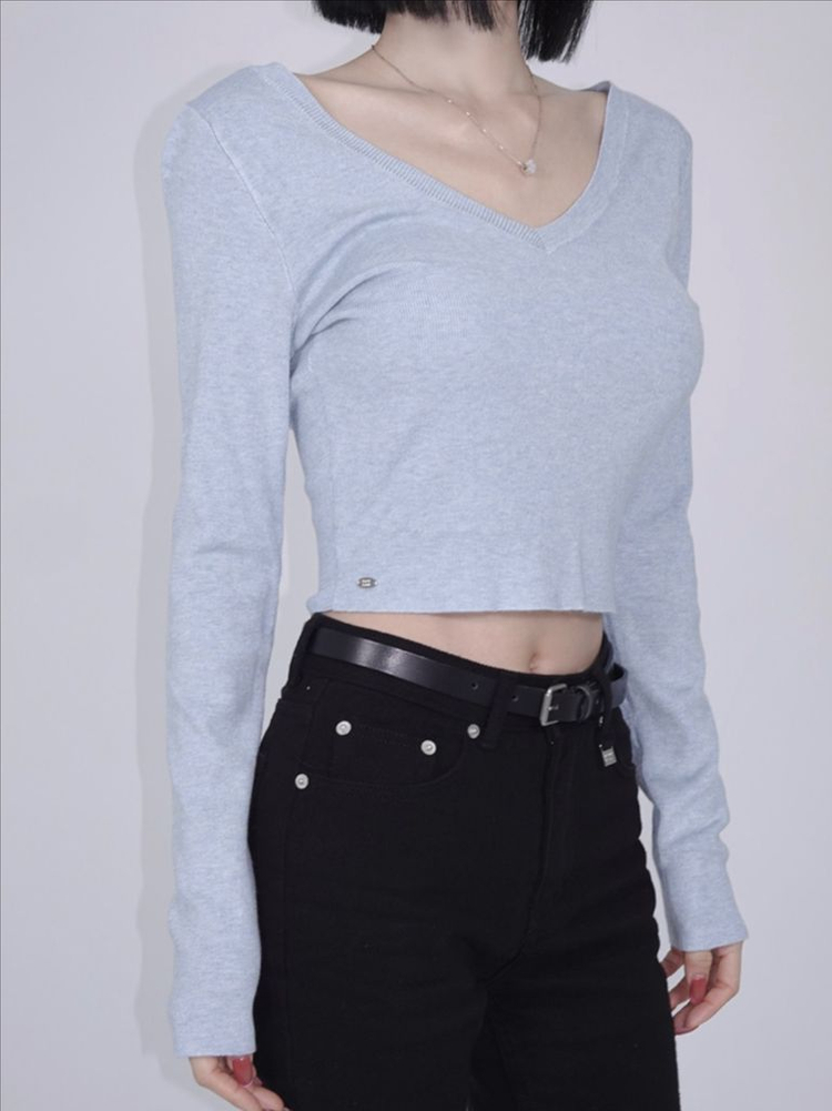 (새상품) 페일제이드 레이온 니트 티 네이비 이미지