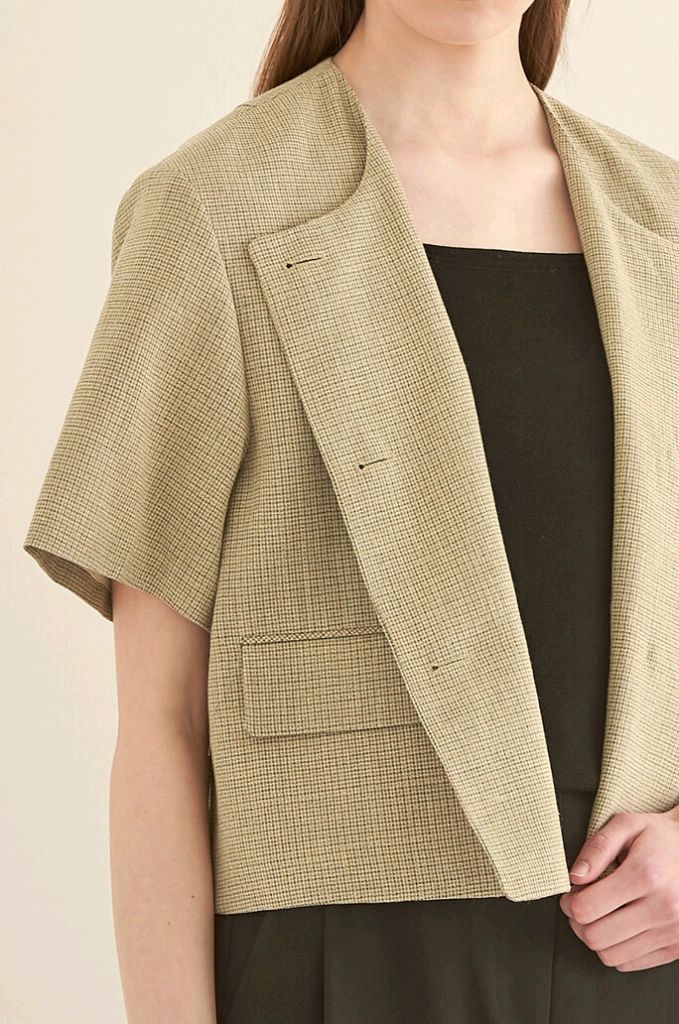 더캐시미어 린넨 칼라리스 자켓 55 (랑방,마인,타임, 이미지