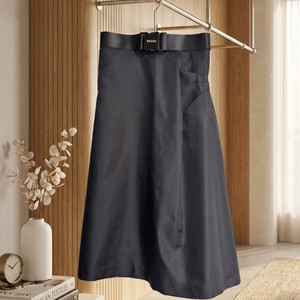 프라다 리나일론 벨티드 스커트 블랙 L 이미지