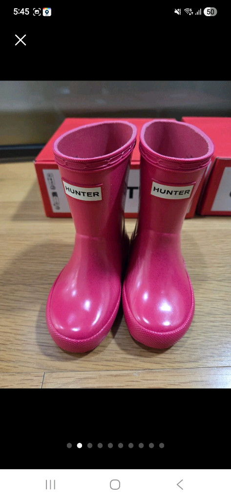 헌터 키즈 레인부츠 핫핑크 US 6, US 7 이미지