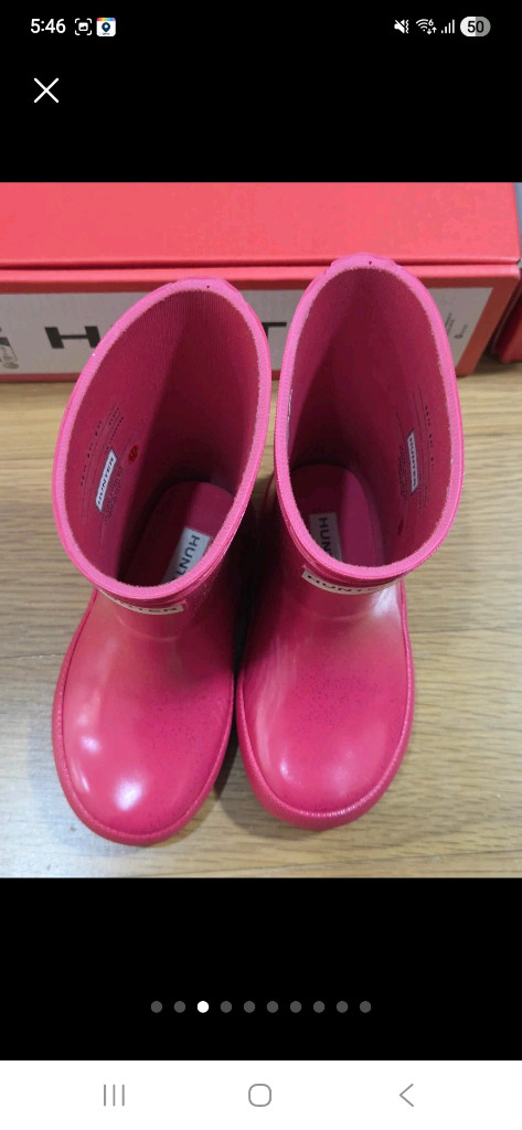 헌터 키즈 레인부츠 핫핑크 US 6, US 7 이미지