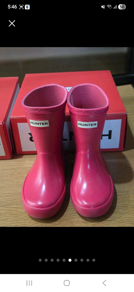 헌터 키즈 레인부츠 핫핑크 US 6, US 7 이미지