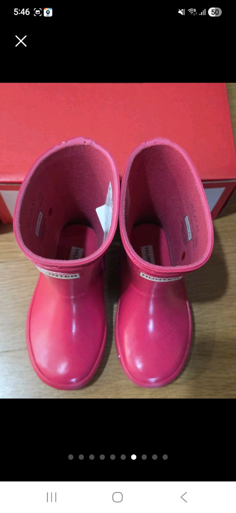 헌터 키즈 레인부츠 핫핑크 US 6, US 7 이미지