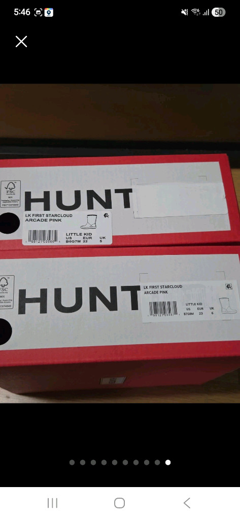 헌터 키즈 레인부츠 핫핑크 US 6, US 7 이미지