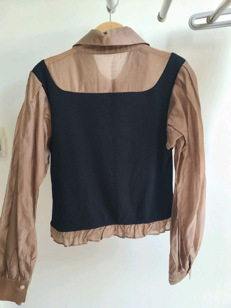 새상품) The tis 더티스 브라운 뷔스티에 셔츠 블라우스 M 이미지