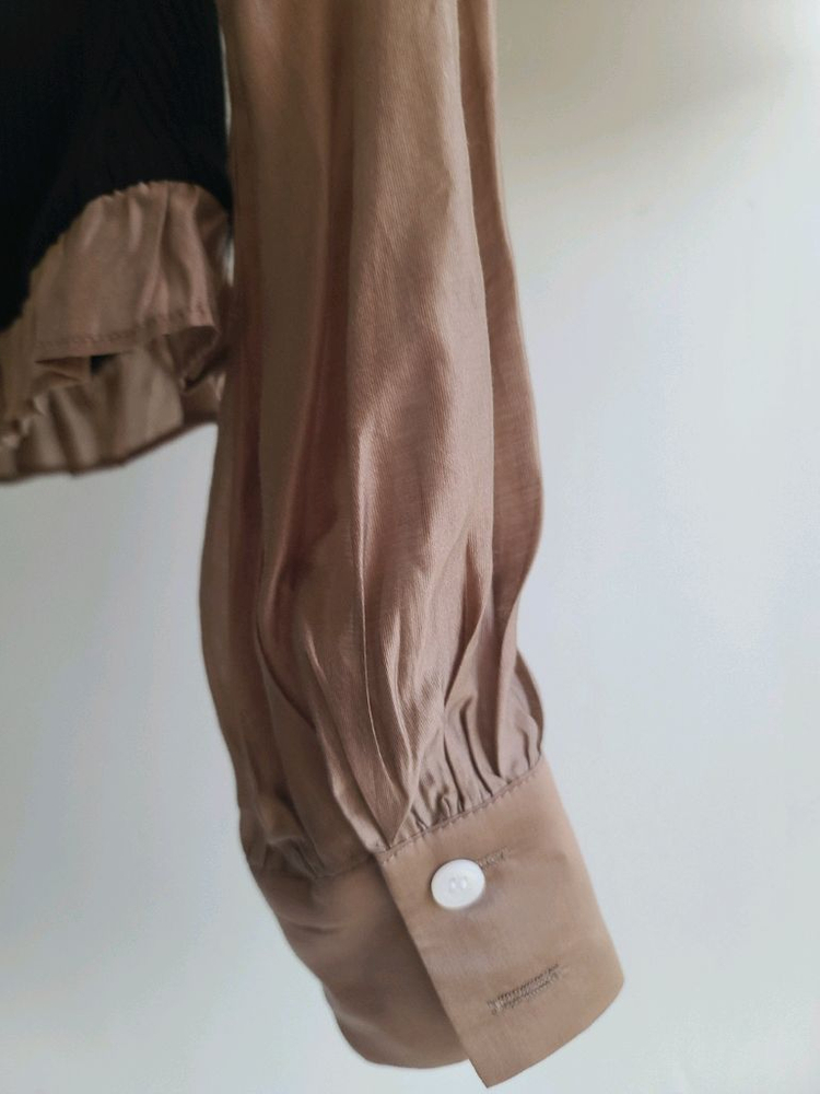 새상품) The tis 더티스 브라운 뷔스티에 셔츠 블라우스 M 이미지