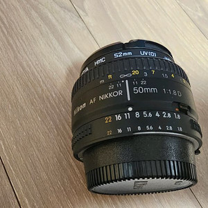 니콘50mm f1.8D 카메라렌즈 호야52mm uv필터 포함 이미지