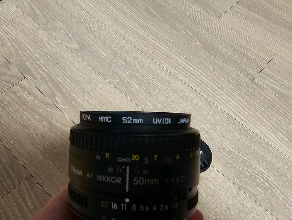 니콘50mm f1.8D 카메라렌즈 호야52mm uv필터 포함 이미지