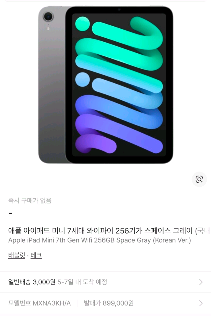 새상품 아이패드 미니 7세대 와이파이 256gb 스페이스그레이 이미지