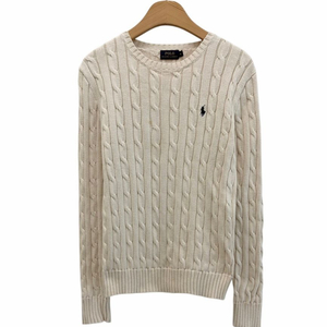 폴로 우먼스 케이블 꽈배기 니트 아이보리 크림 (여성M) 이미지