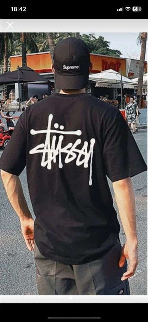 스투시 베이직 반팔 티셔츠 블랙 S 새상품 이미지