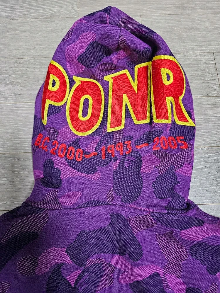 베이프 1st ponr 카모 샤크 후드집업 블랙 XL 이미지