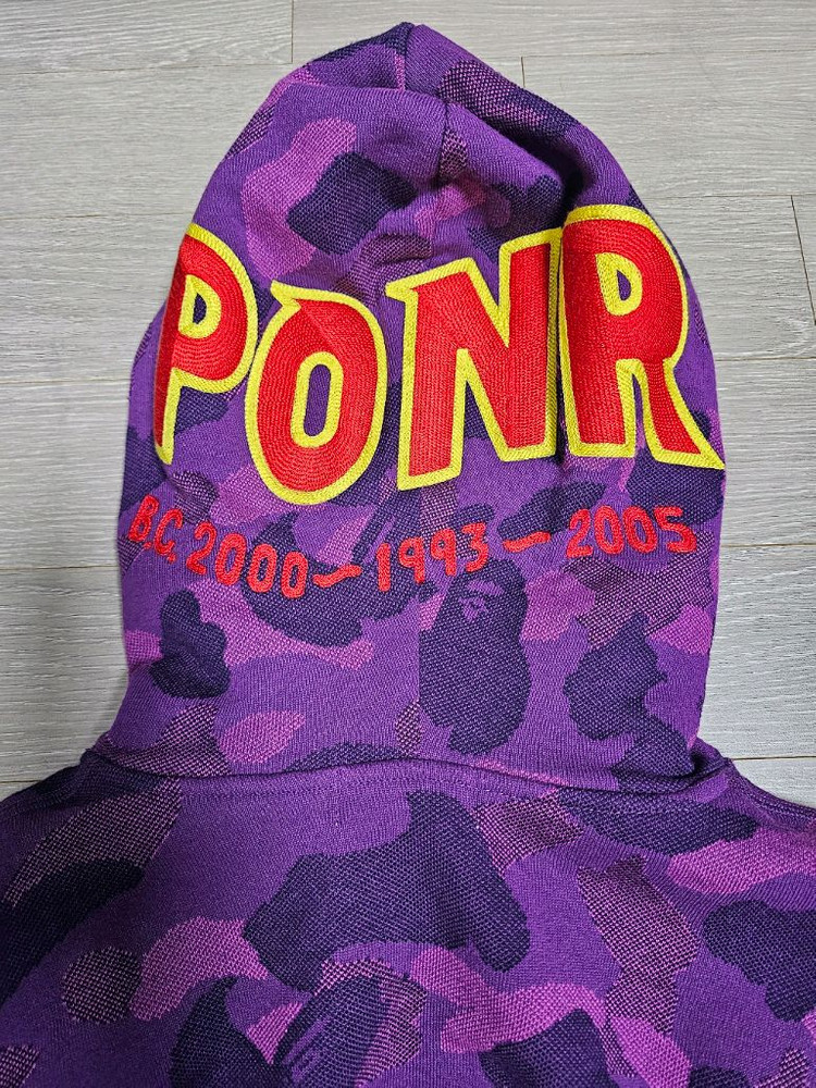 베이프 1st ponr 카모 샤크 후드집업 블랙 XL 이미지