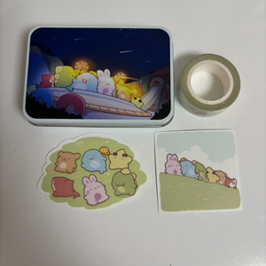 잠뜰 굿즈 2024시그 틴케이스 스티커 마스킹테이프 수현공룡각별라더덕개 이미지