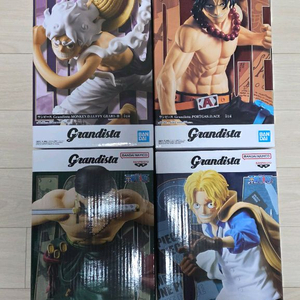 원피스 그란디스타 루피,에이스,사보,조로 피규어 4종 세트 판매합니다. 이미지