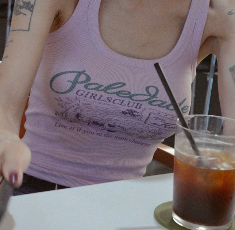 (새상품) 페일제이드 vintage beach tank 빈티지 비치 탱크 나시 민소매 핑크 이미지