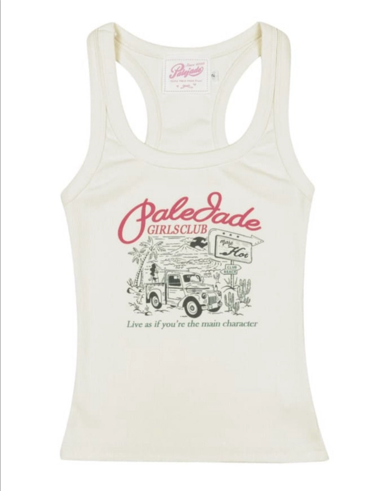 (새상품) 페일제이드 vintage beach tank 빈티지 비치 탱크 나시 민소매 핑크 이미지