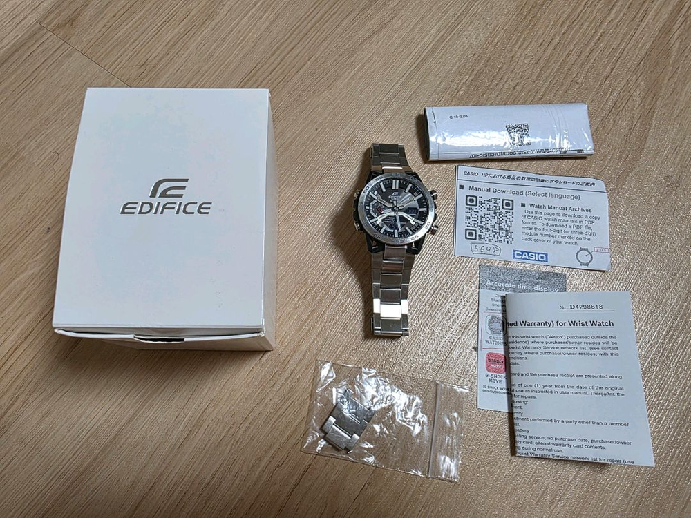 카시오 에디피스 솔라 블루투스 시계 ECB-2000YD-1AJF 남성용 실버 이미지