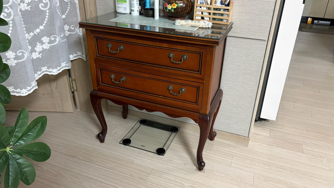 앤틱 원목 서랍장 거울 세트 이미지