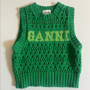 ganni 가니 니트 베스트 조끼 그린 이미지