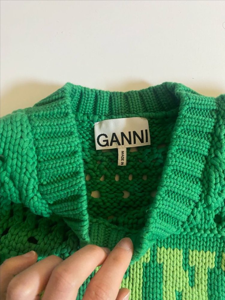 ganni 가니 니트 베스트 조끼 그린 이미지