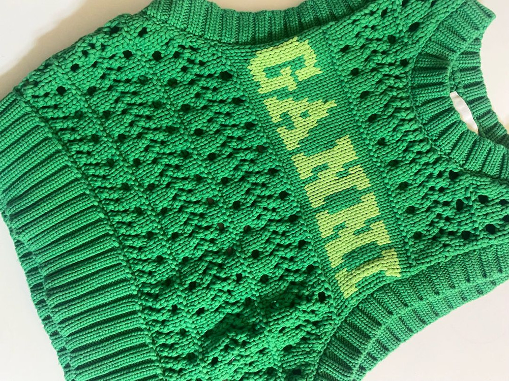 ganni 가니 니트 베스트 조끼 그린 이미지