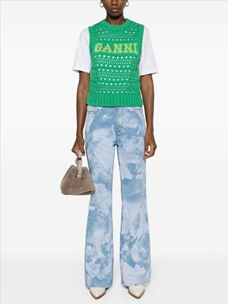 ganni 가니 니트 베스트 조끼 그린 이미지