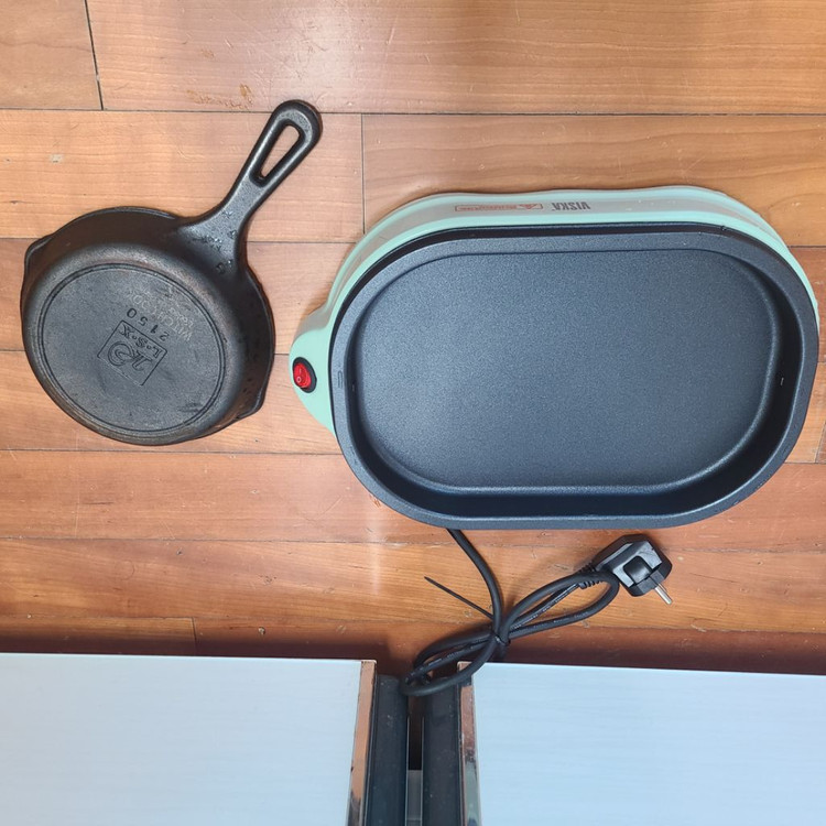 2인용 만능그릴 *1인용 무쇠팬 일괄 이미지