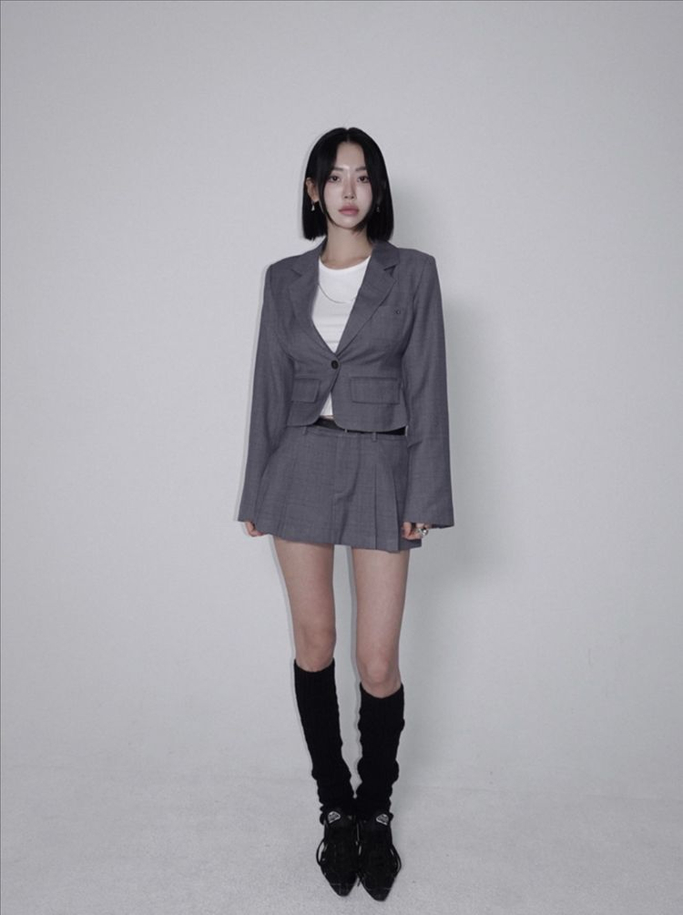 (새상품) 페일제이드 데뮤어 드뮤어 크롭 셋업 스커트 그레이 이미지