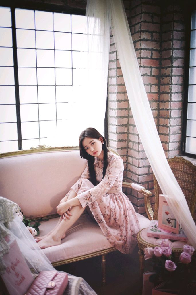 밀크코코아 연분홍 레이스 플라워 원피스 리본 꽃 핑크 드레스 이미지